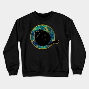 Funny Black Chubby Cat Crewneck Sweatshirt